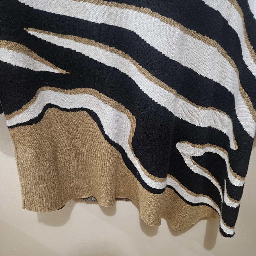 Chico's Animal Print Stripe Soft Stretch Office Casual Sweater Size 2/Large - Picture 11 of 14